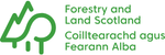 Green tree logo with Forestry and Land Scotland Wording in English and Gaelic 