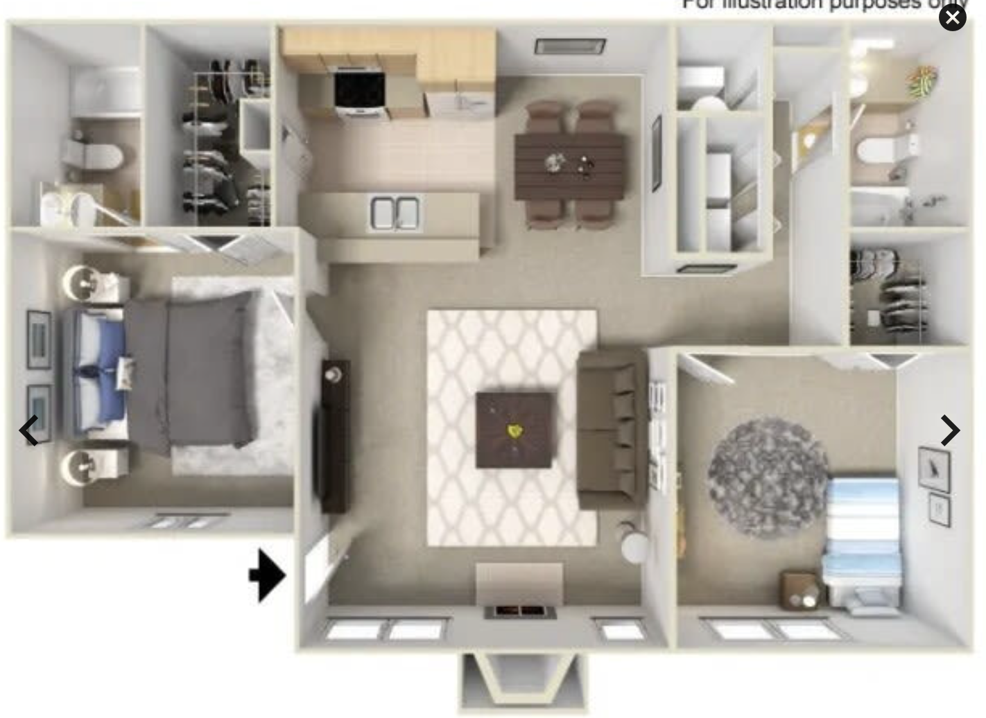 2x2 floor planm