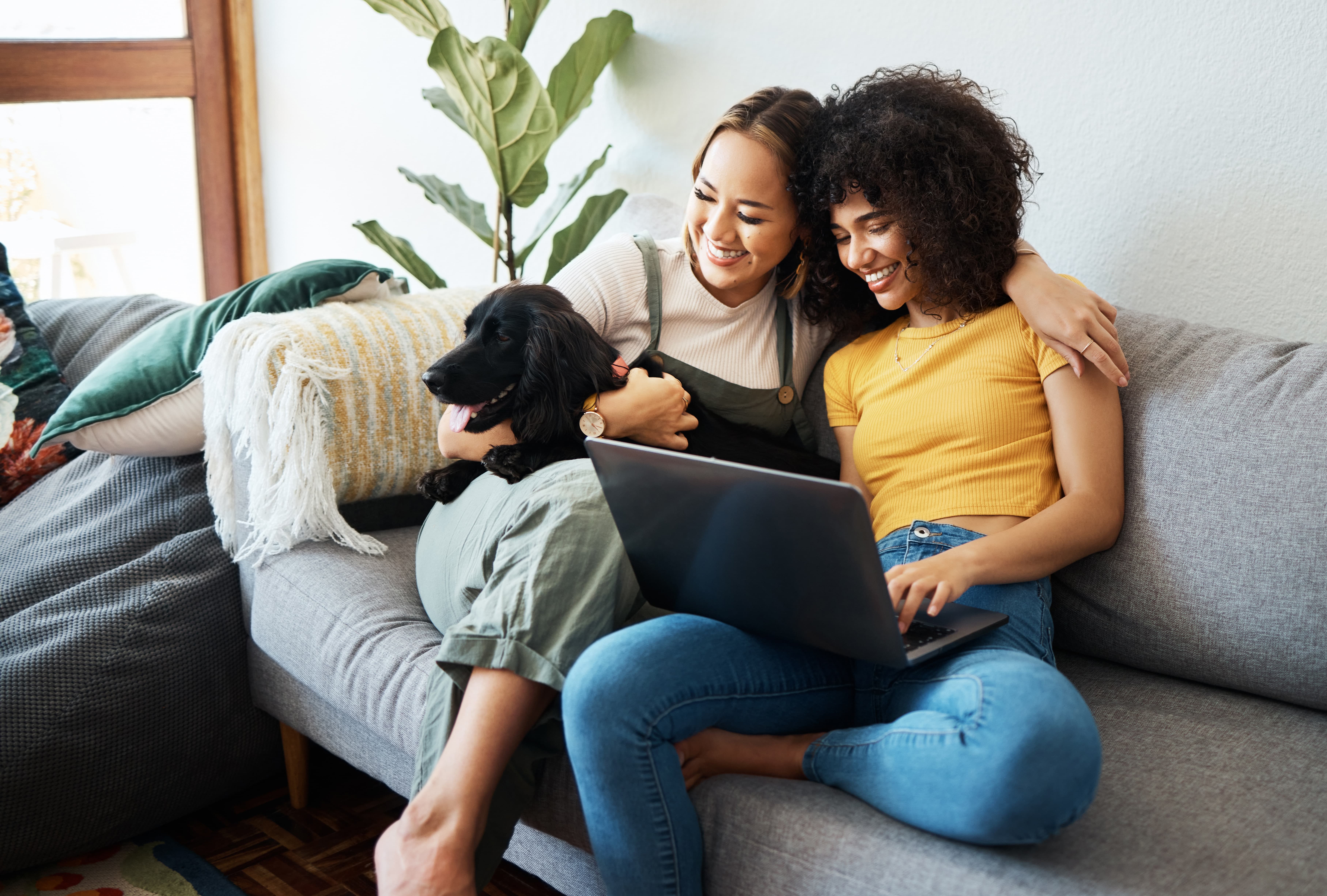 Patient attending a secure telehealth video visit from home