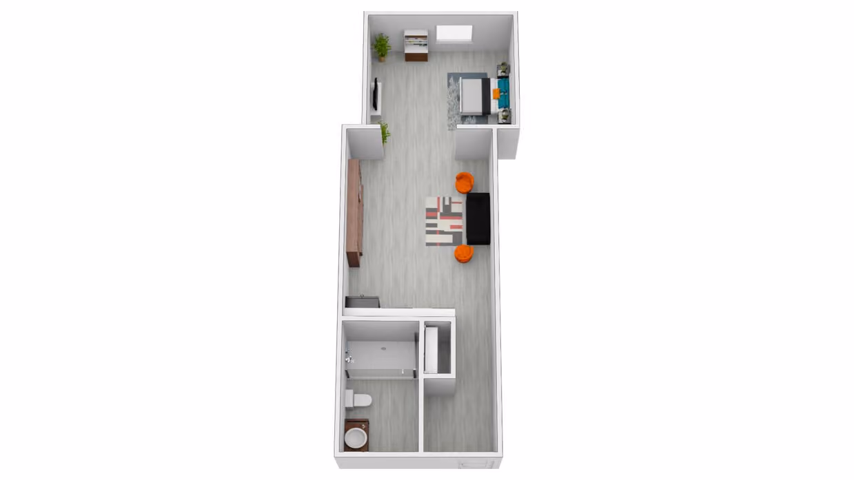 1 Bed, 1 Bath (435 SF)