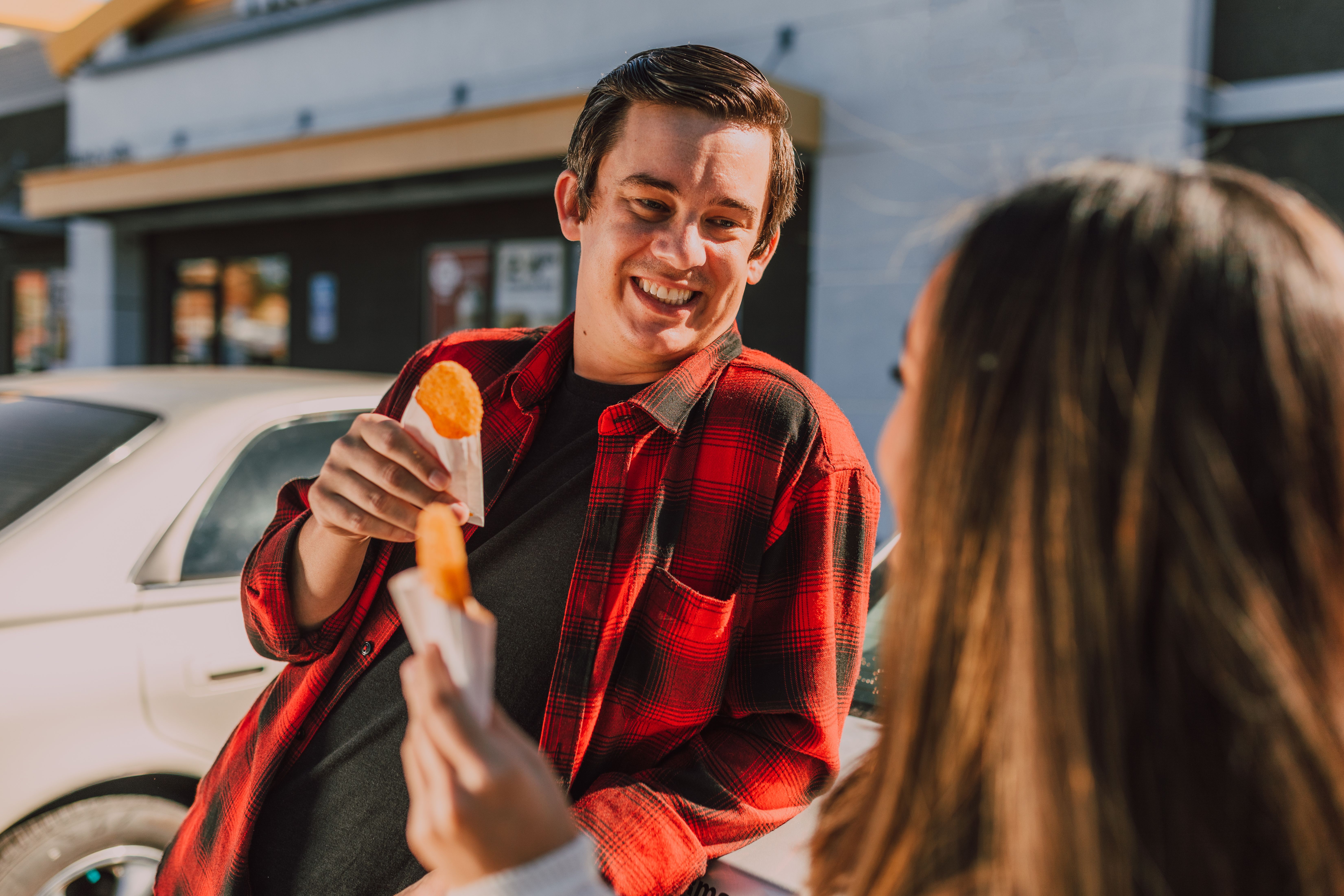 People eating stock image