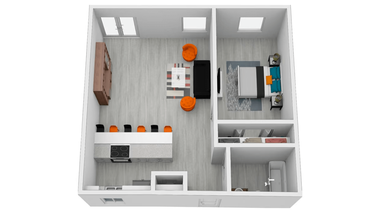 1 Bed, 1 Bath (618-755 SF)
