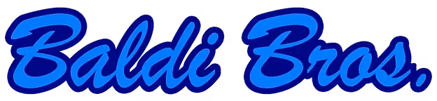 Blue stylized script text reading 'Baldi Bros.' with a darker blue outline.