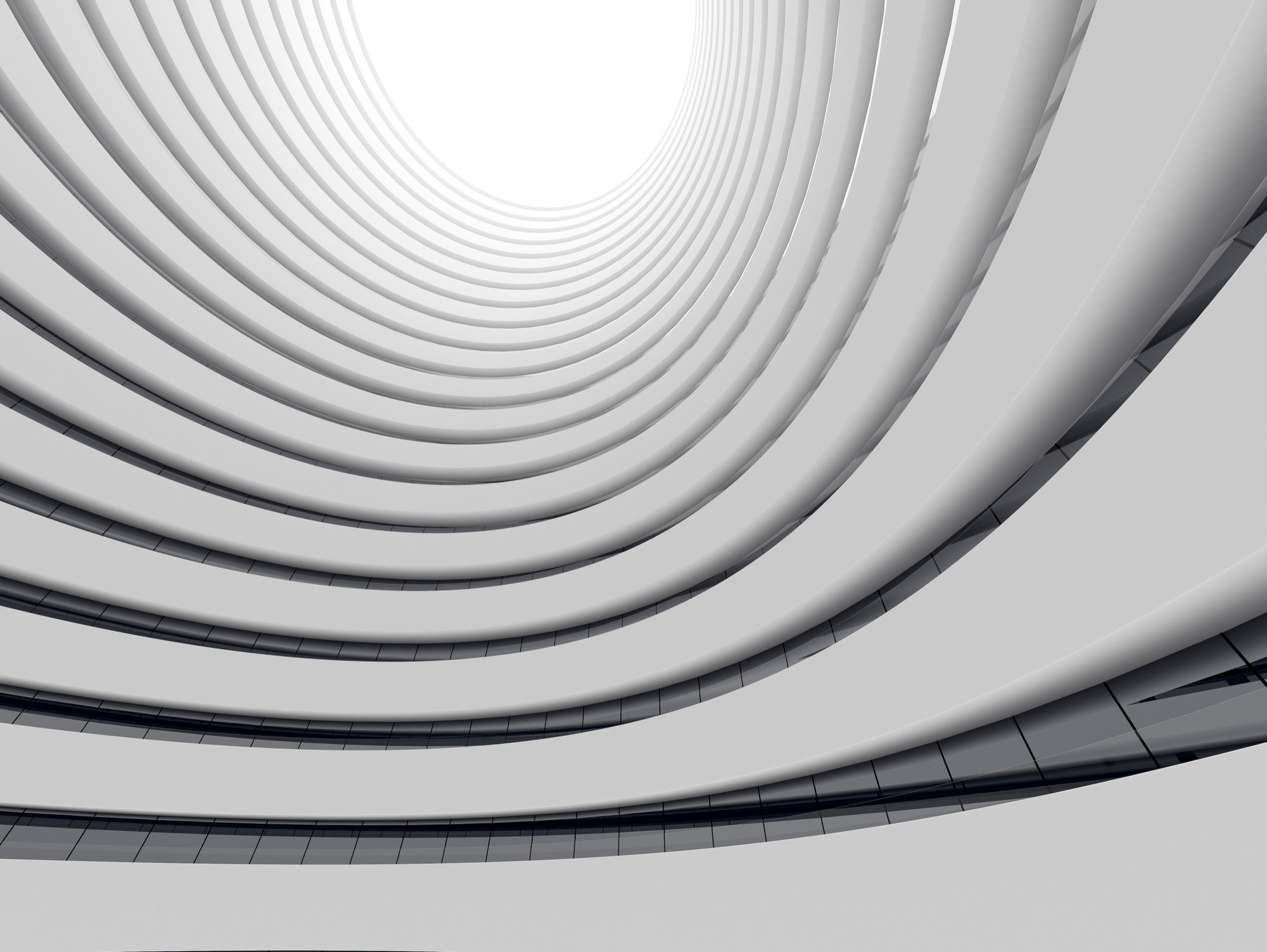 Abstract architectural curves representing growth