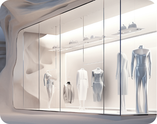 Futuristic retail storefront