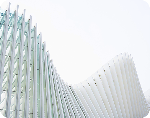 Modern white architectural structure
