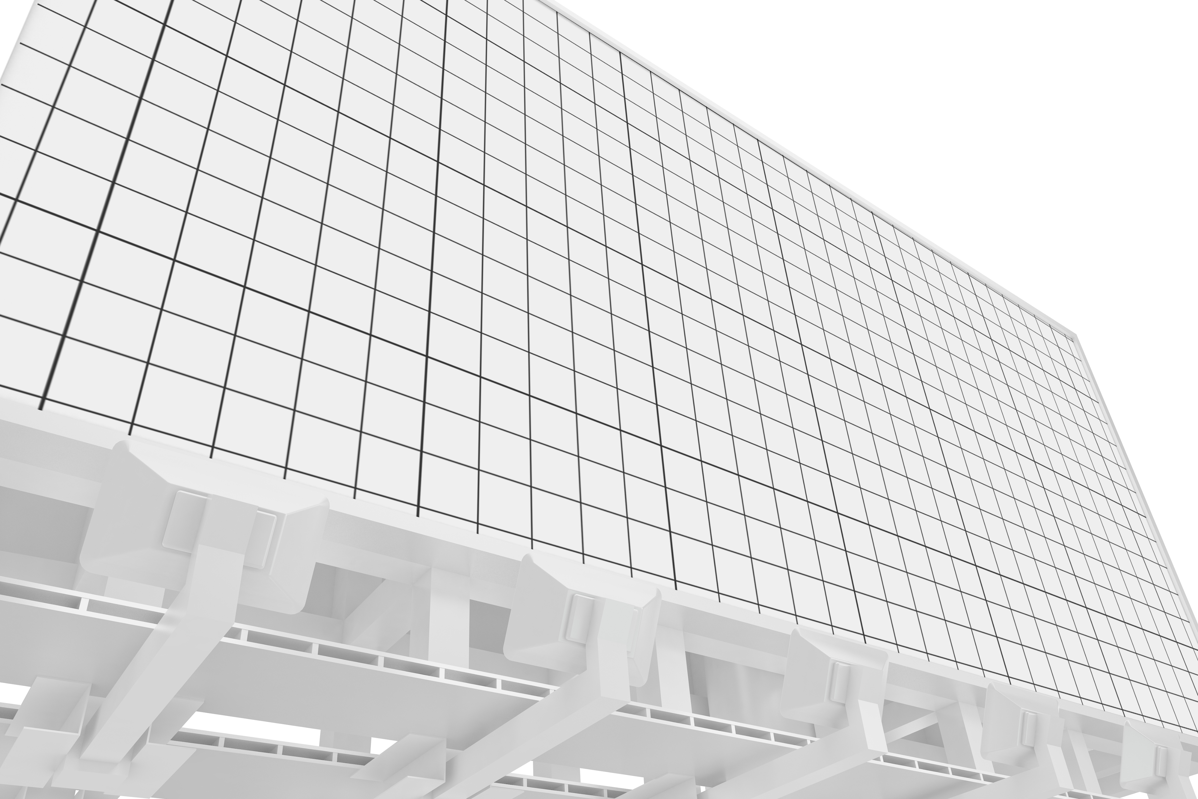 Modern white architectural grid