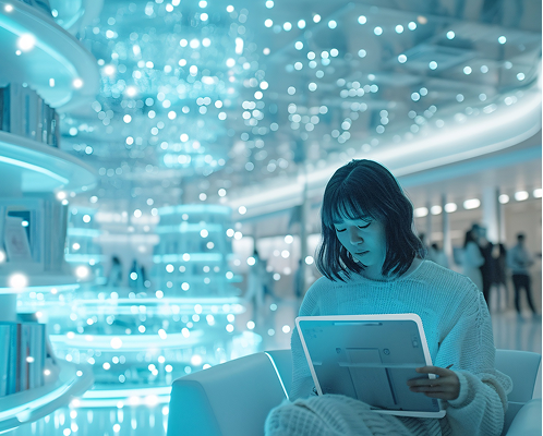 Futuristic retail storefront