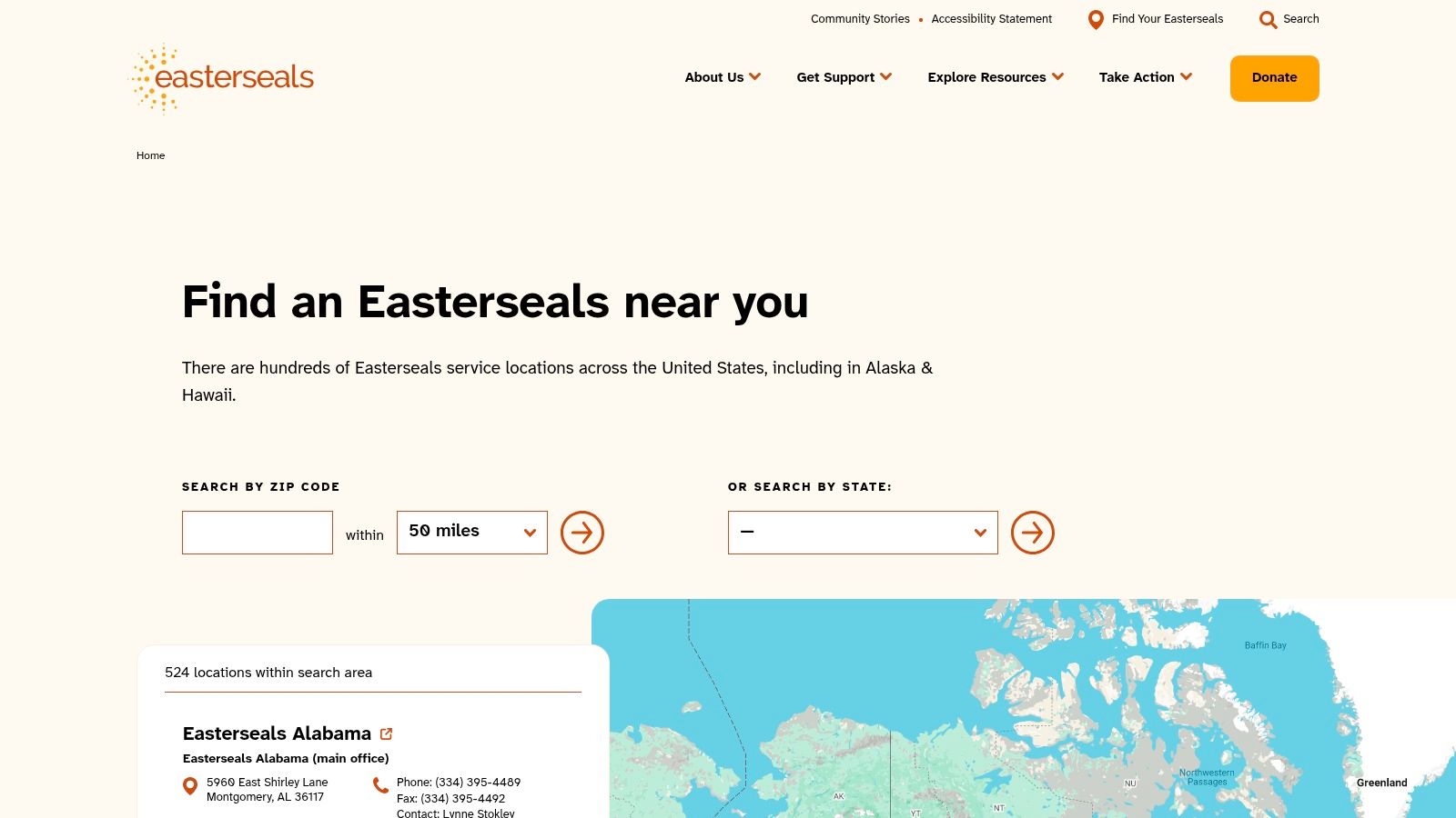 Easterseals location finder