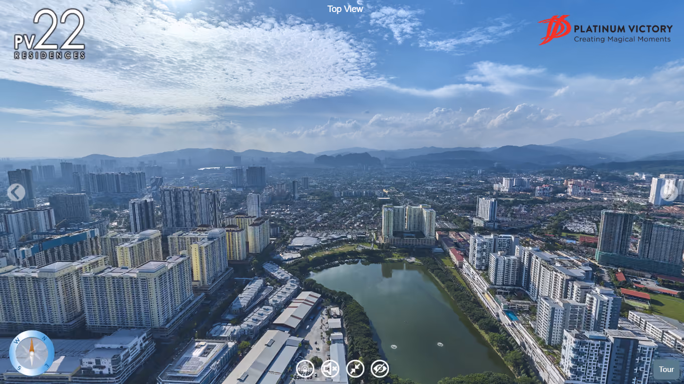 PV22 Residences aerial skyline view of Setapak and Kuala Lumpur city