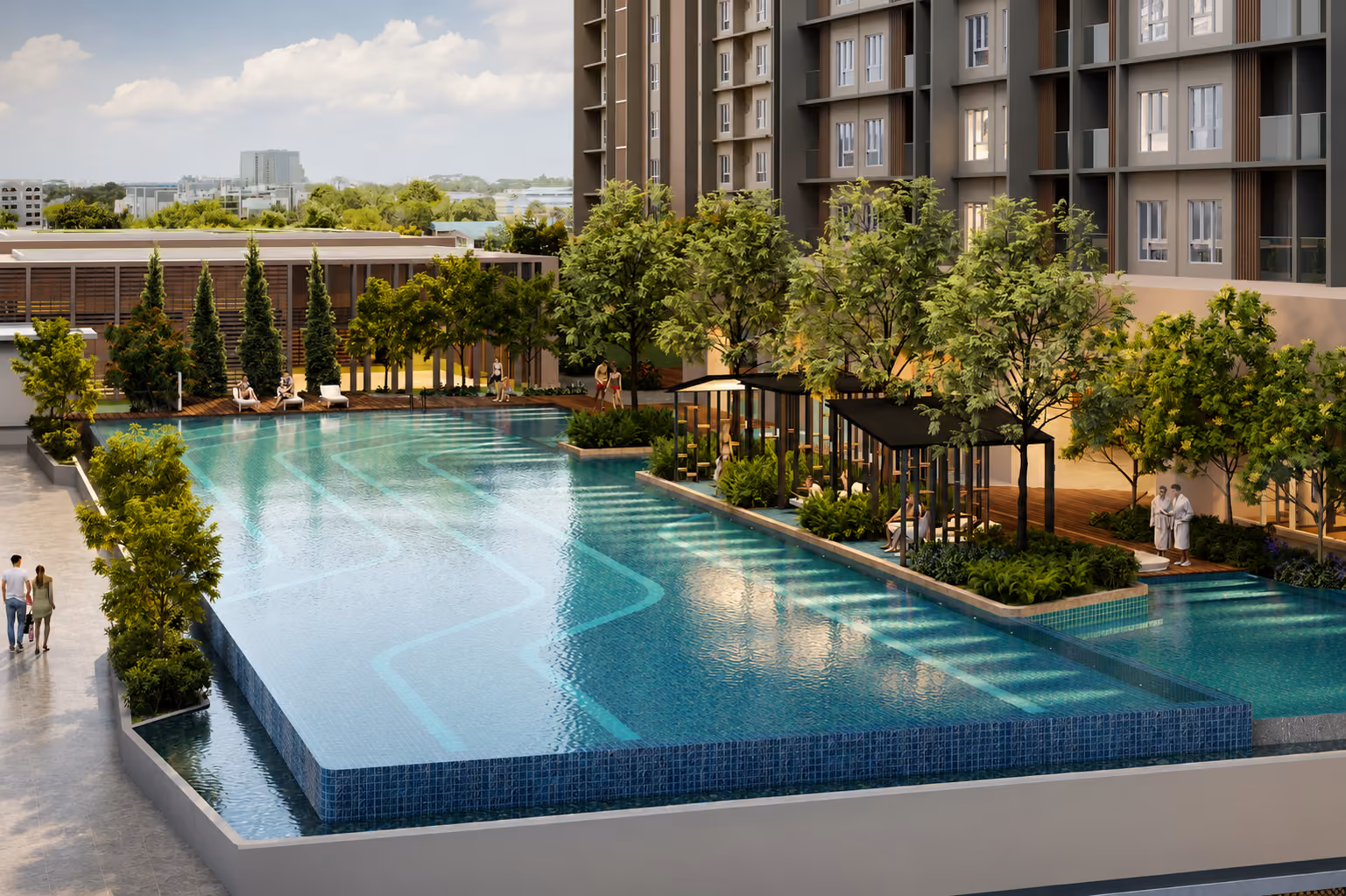 PV22 Residences infinity swimming pool with KL skyline view