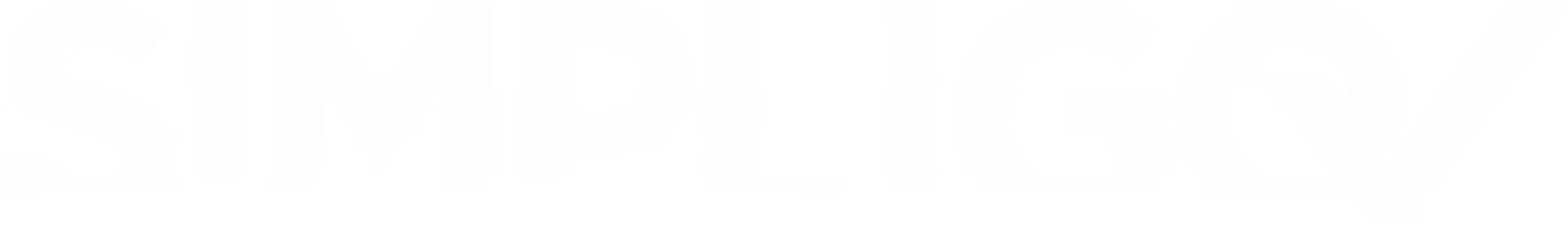 Simpligo logo in bold white letters with a stylized checkmark inside the letter G.