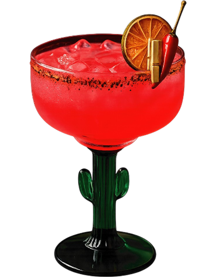 Diablo Rosa tequila cocktail with tropical fruit and smoky mezcal at ANTARES Lounge