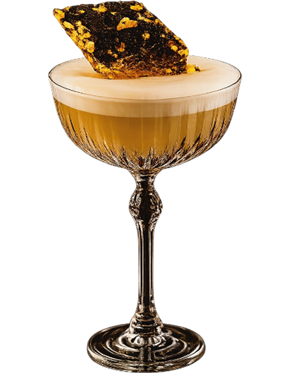 Gold Pornstar Martini with passion fruit, vanilla vodka and Prosecco at ANTARES Lounge
