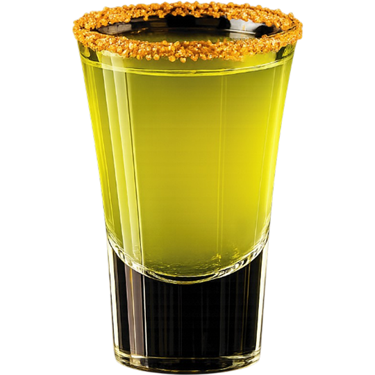 Green Tea whiskey shot with peach and citrus flavors at ANTARES Lounge