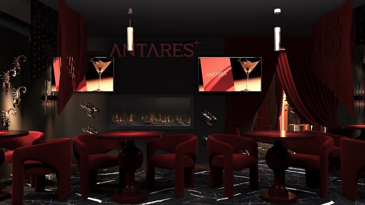 Main lounge room with elegant seating and ambient lighting at ANTARES Lounge