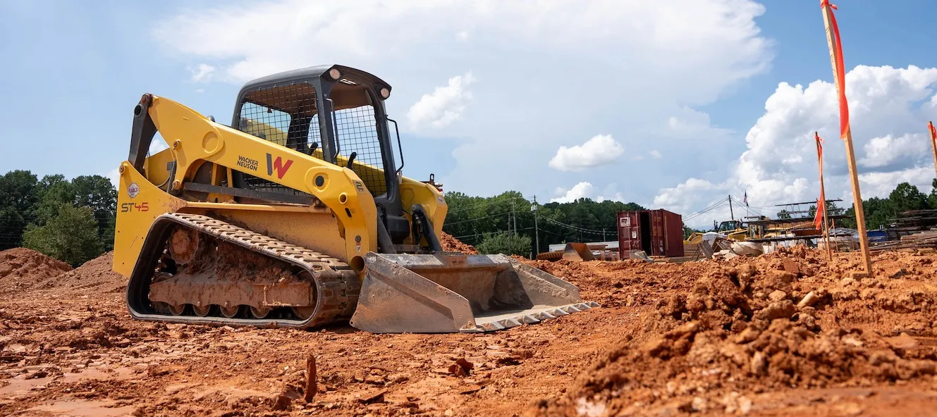 Aerial view of an active Van Winkle Construction jobsite