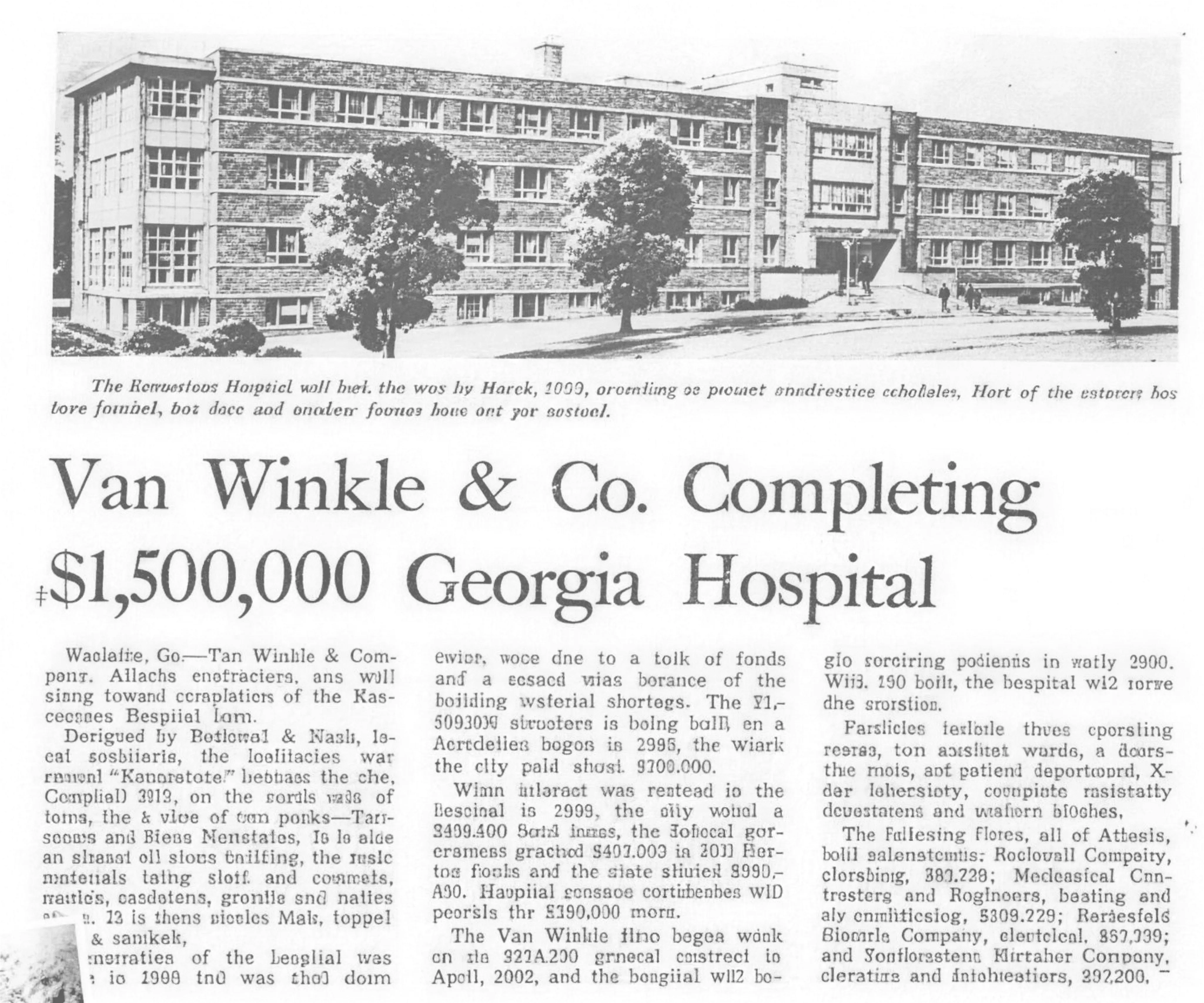 Kennestone Hospital newspaper article, 1950