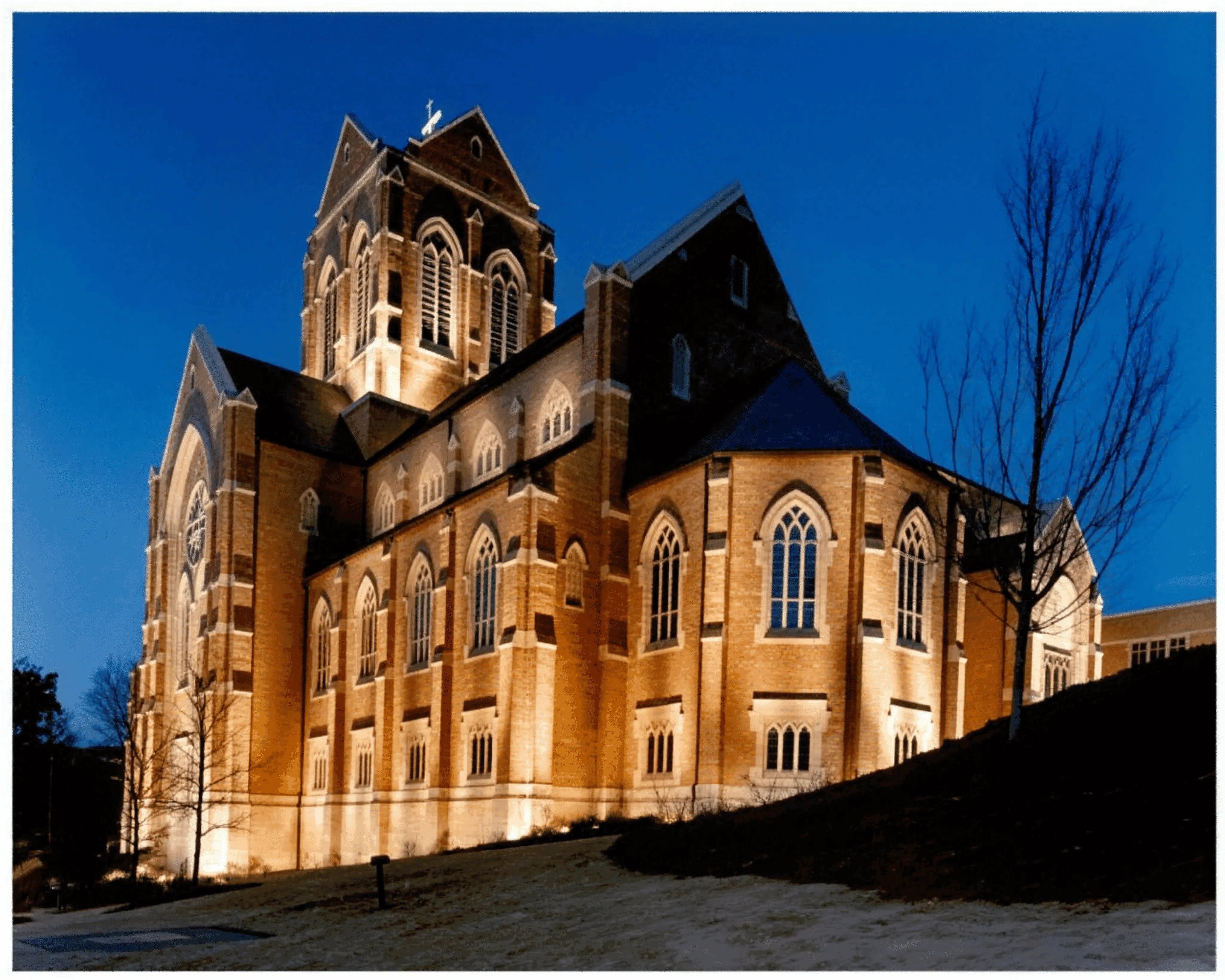 Church of the Apostles at night, Atlanta