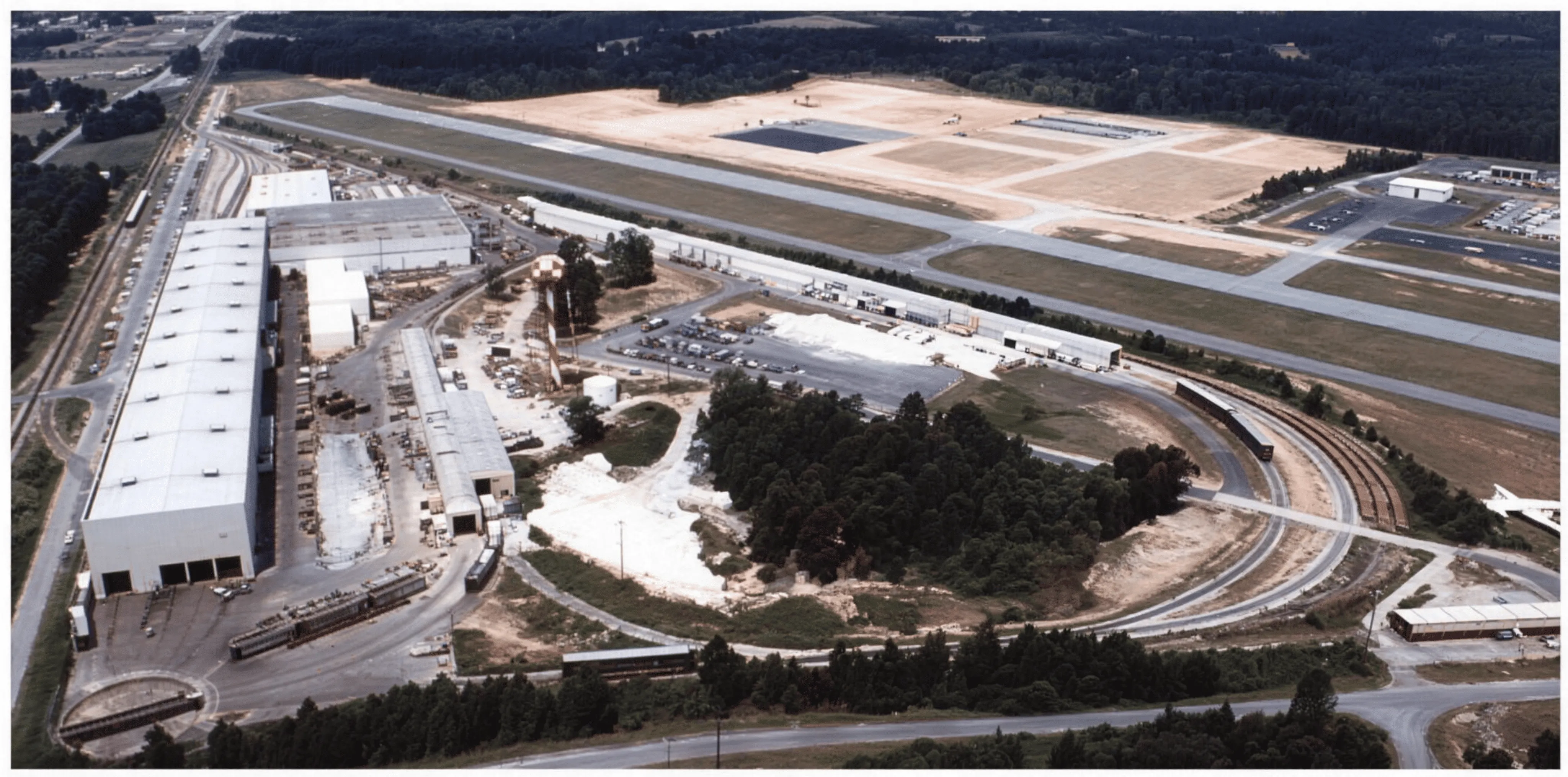 Aerial view of a manufacturing plant
