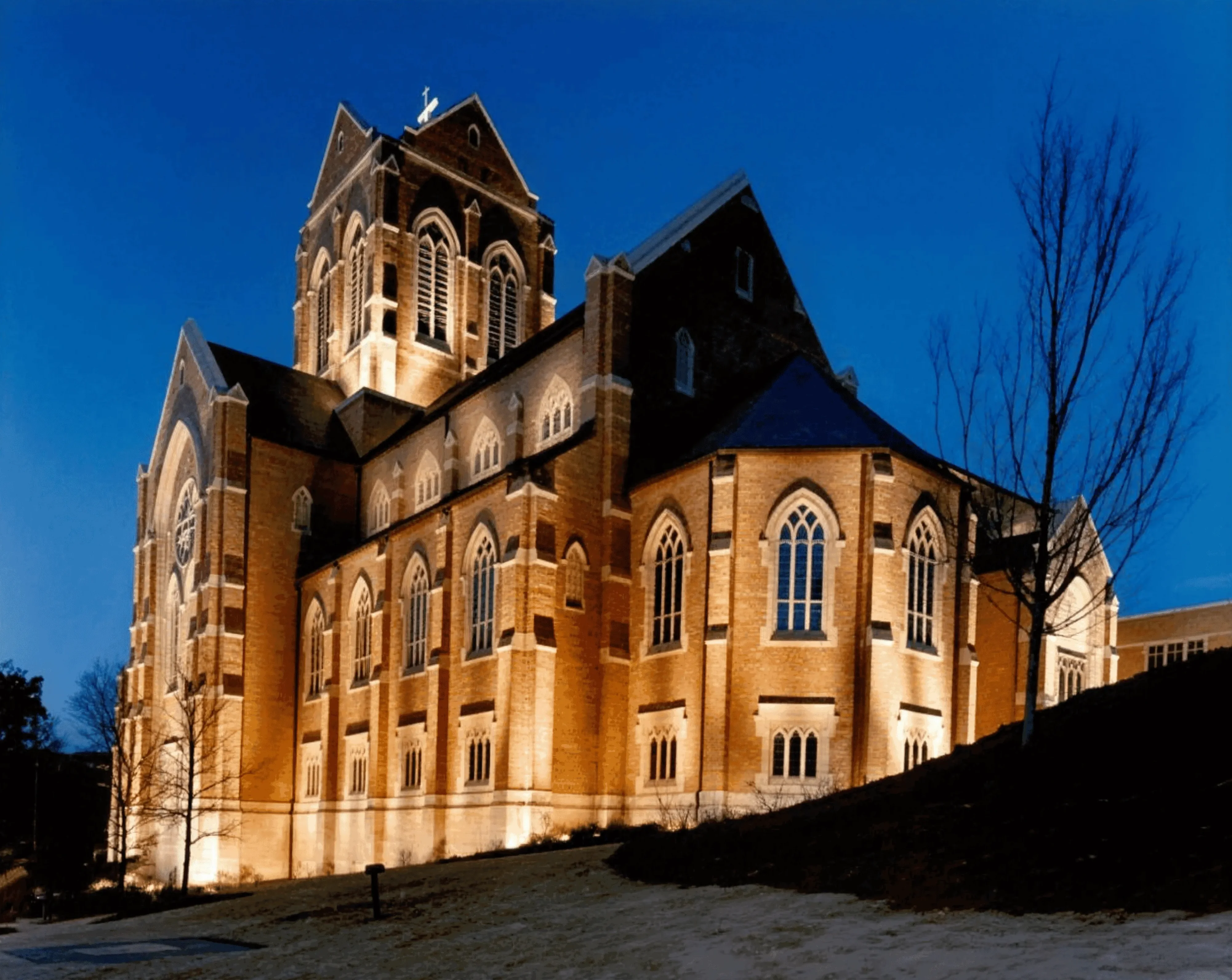 Church of the Apostles at night, Atlanta