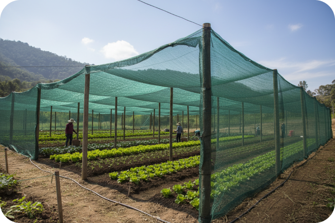 For selected farming and crop-shading requirements where balanced light reduction is needed.