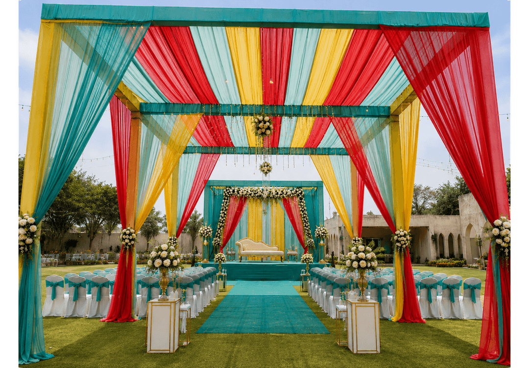 For selected tent-house, mandap and event shading requirements.