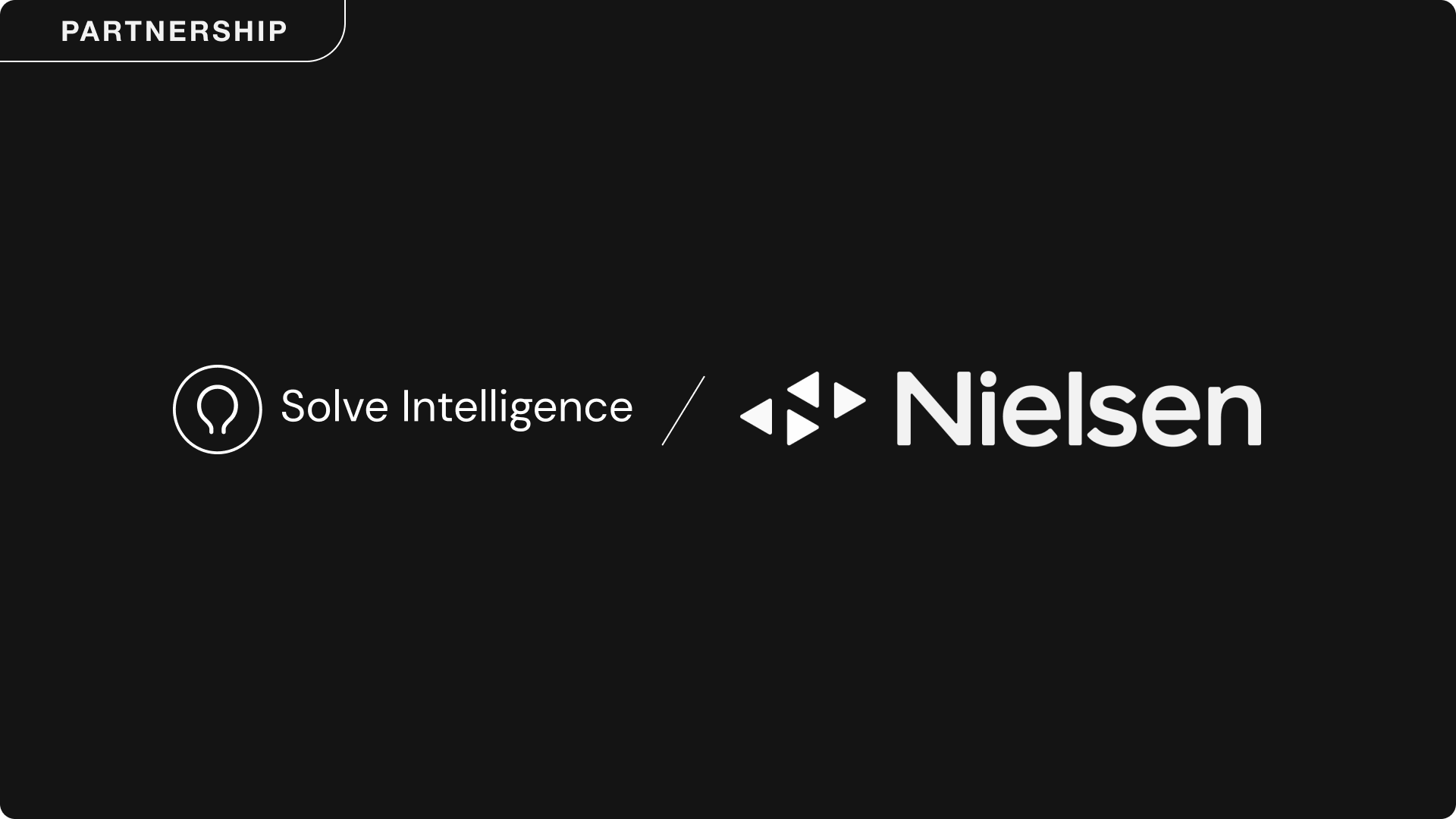 Solve Intelligence partnership announcement banner featuring the Solve Intelligence and Nielsen logos