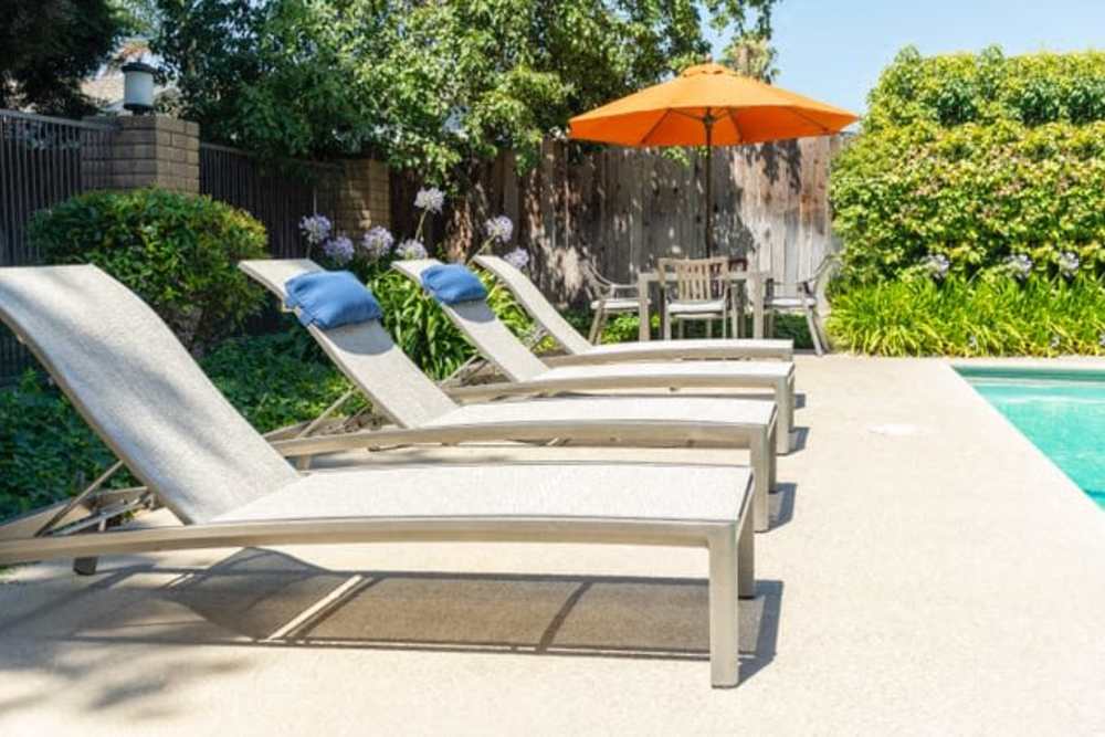 Swimming pool with lounge chairs