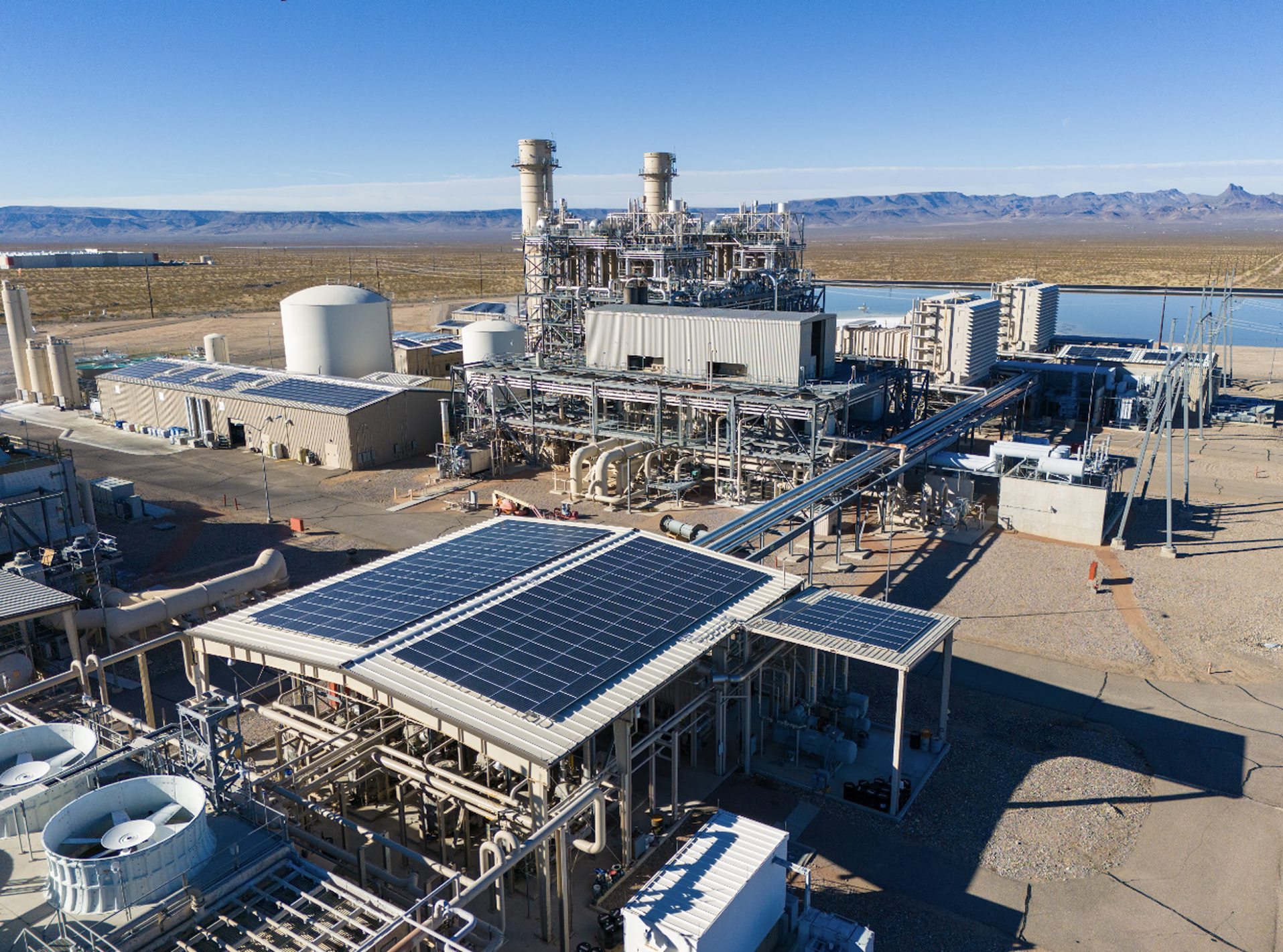Commercial solar canopy at an industrial facility