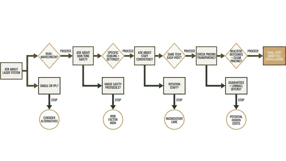 Flowchart showing clinic vetting decision process