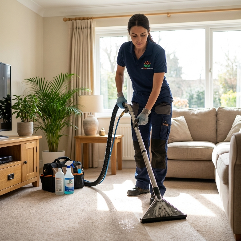 All Bright technician cleaning a South Bay home