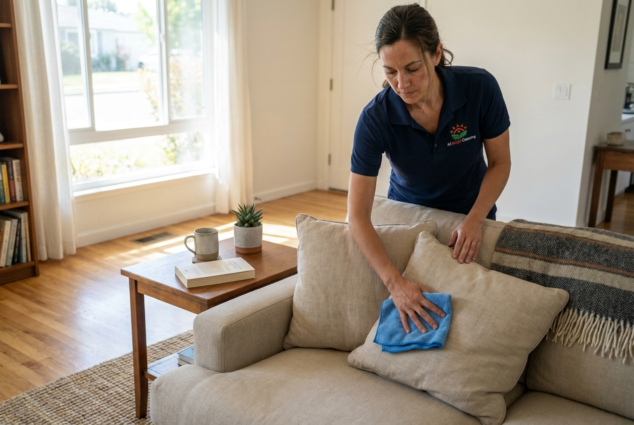 All Bright technician cleaning a South Bay home