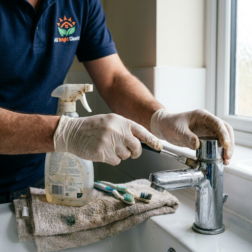 All Bright technician finishing a surface in a South Bay home