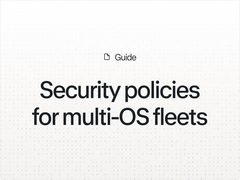 Illustration for the article "MDM security policies for multi-OS fleets: macOS, Windows, iOS, Android"