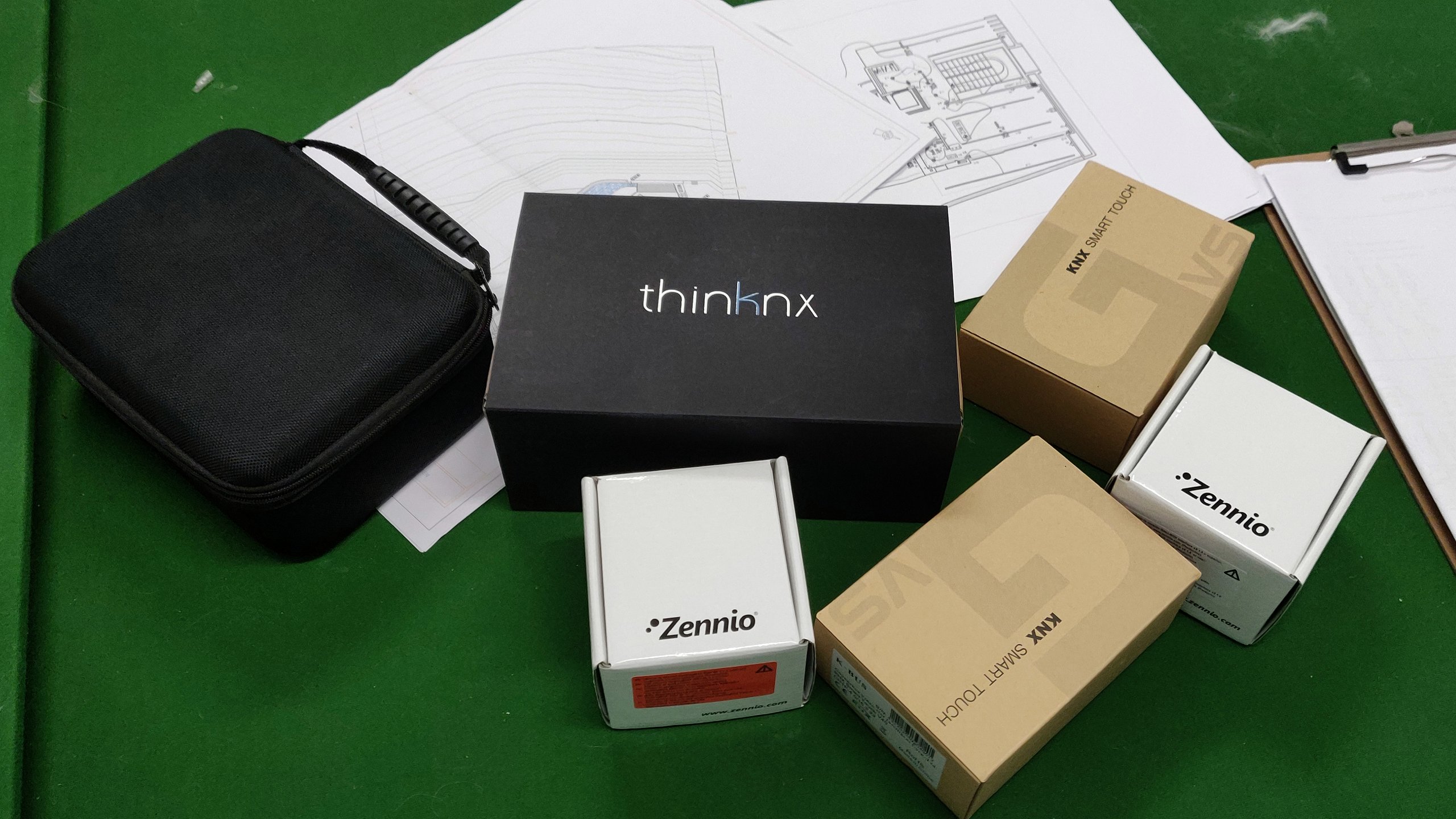 KNX equipment and working plans prepared for an installation