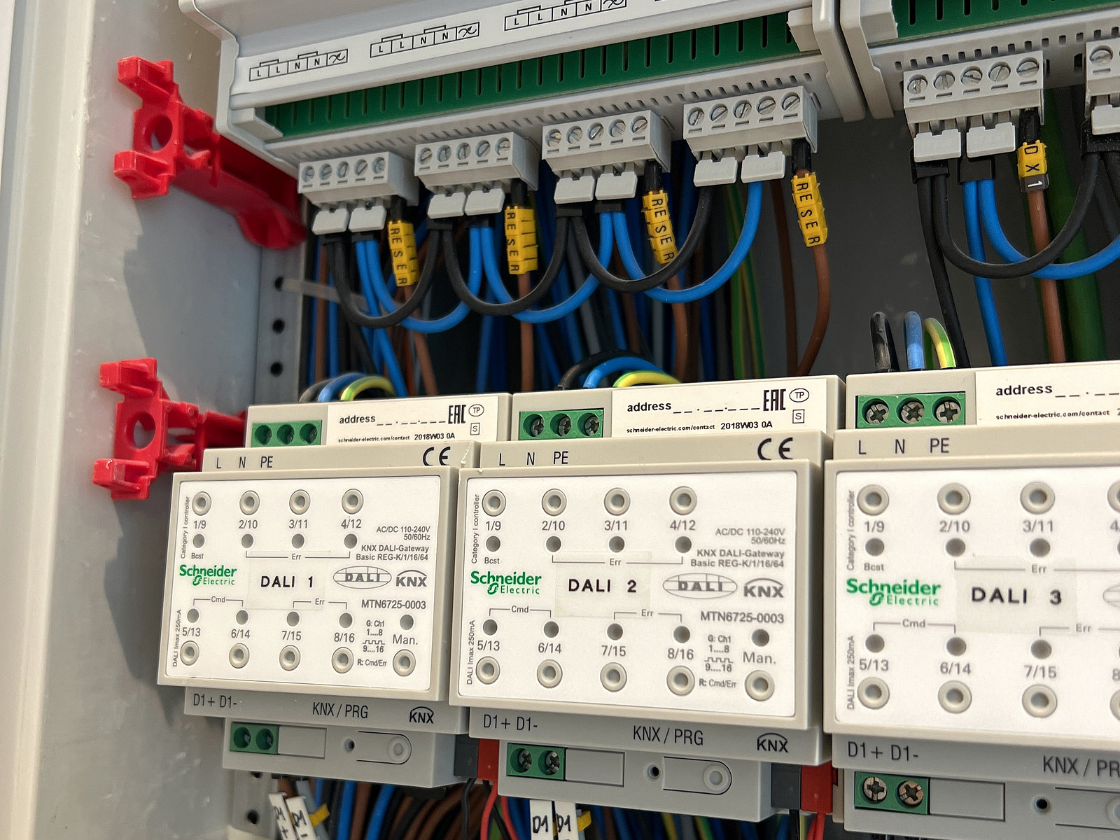 KNX and DALI control cabinet installed in a luxury villa
