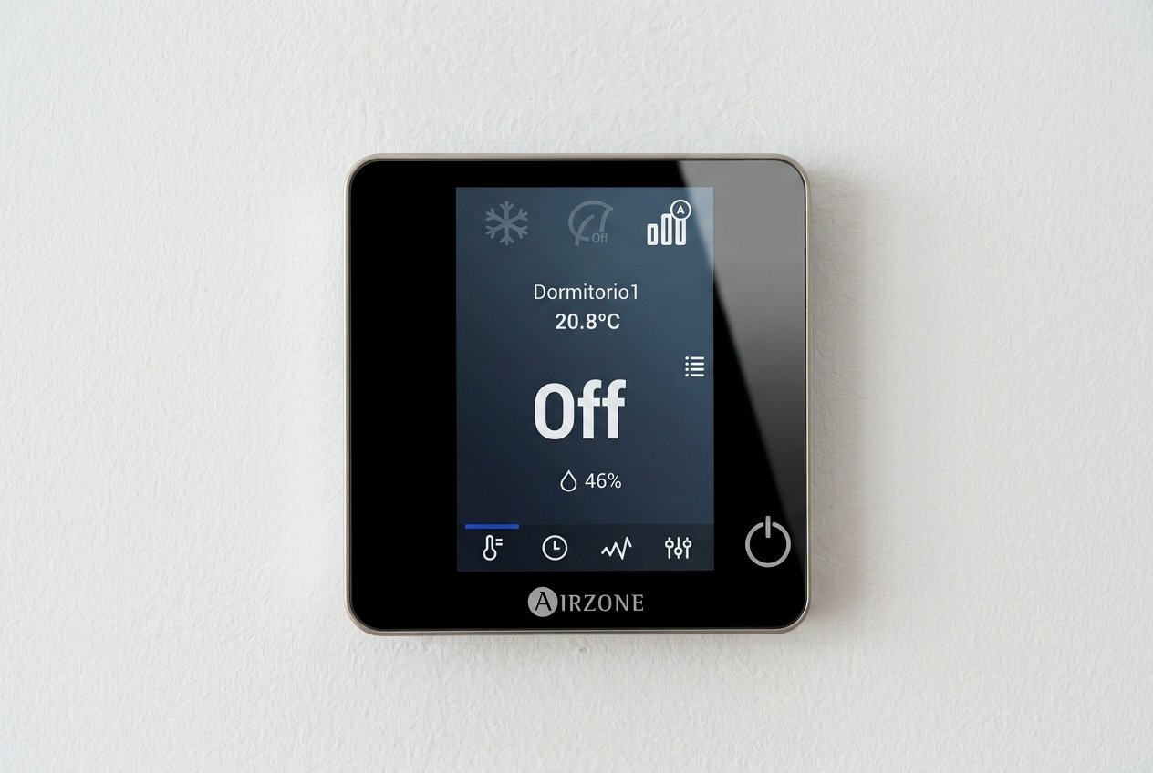 Wall-mounted climate control in an Estepona townhouse