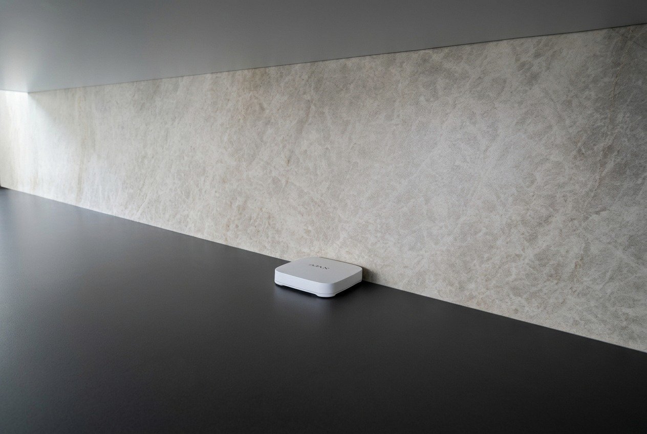 Compact network device installed on a media console