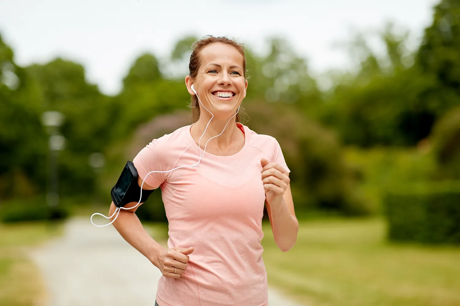 A woman jogging