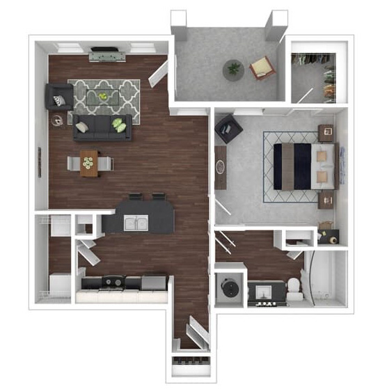 1x1 757 square feet floor plan