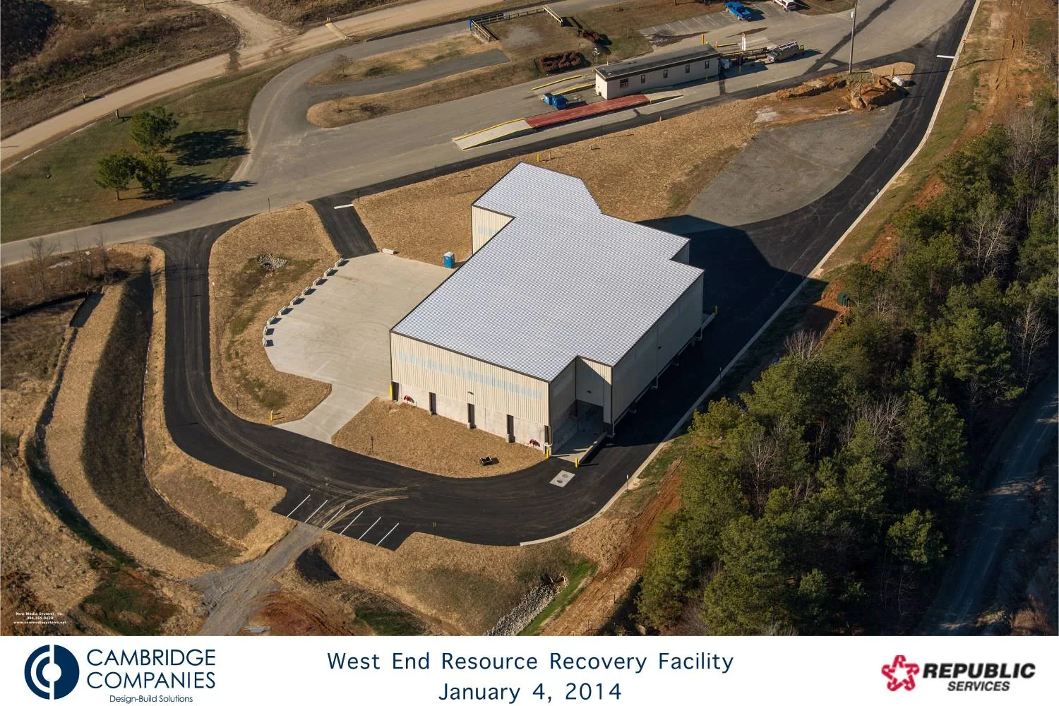 Aerial view of the West End Resource Recovery Facility and its haul road loop