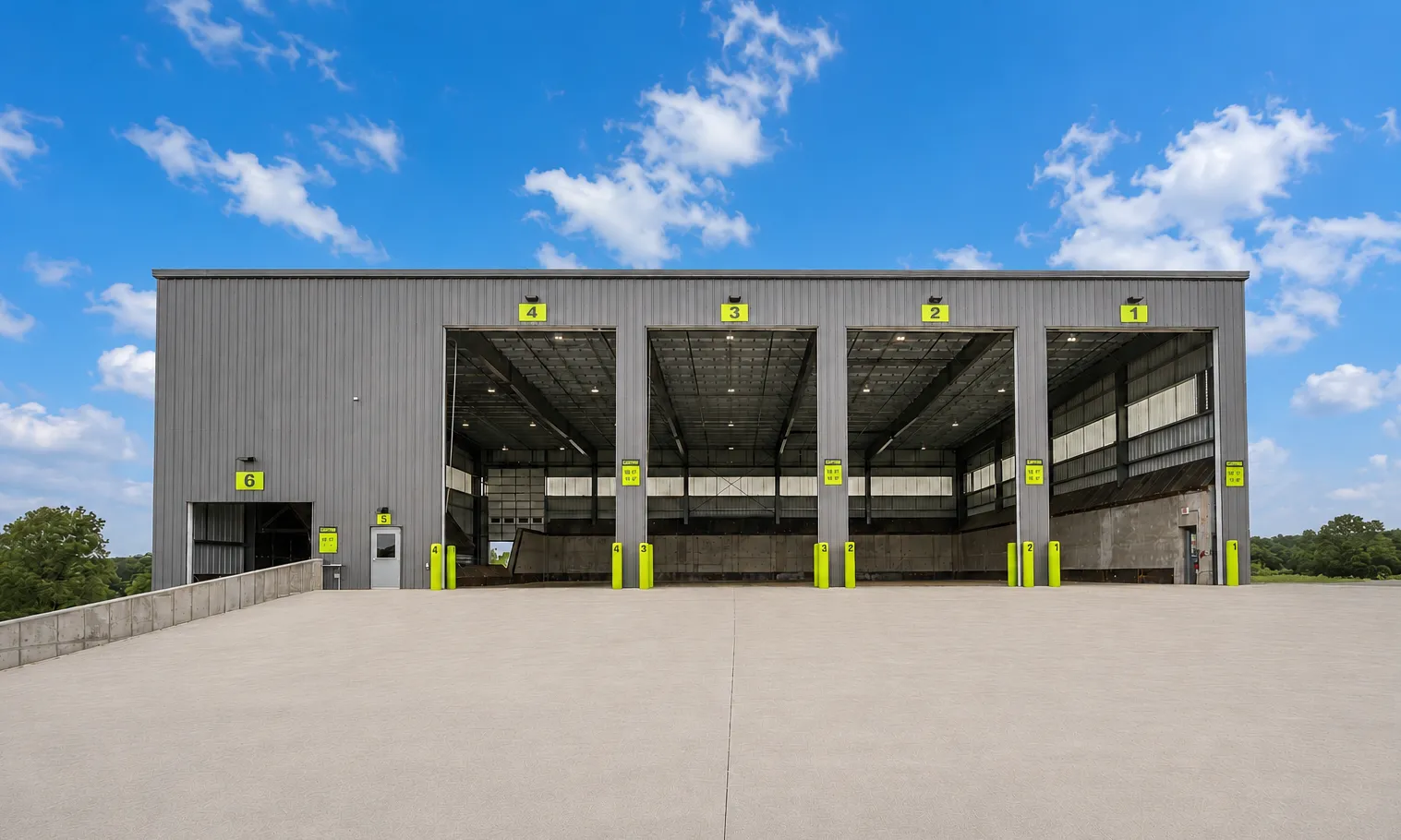 Modern Transfer Station with four bays and one tunnel.