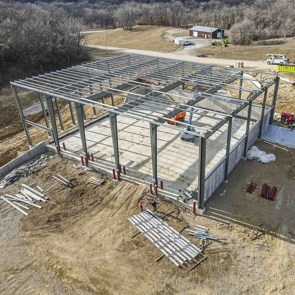 Construction of pre-engineered metal building construction (PEMB) at  transfer station for solid waste. 