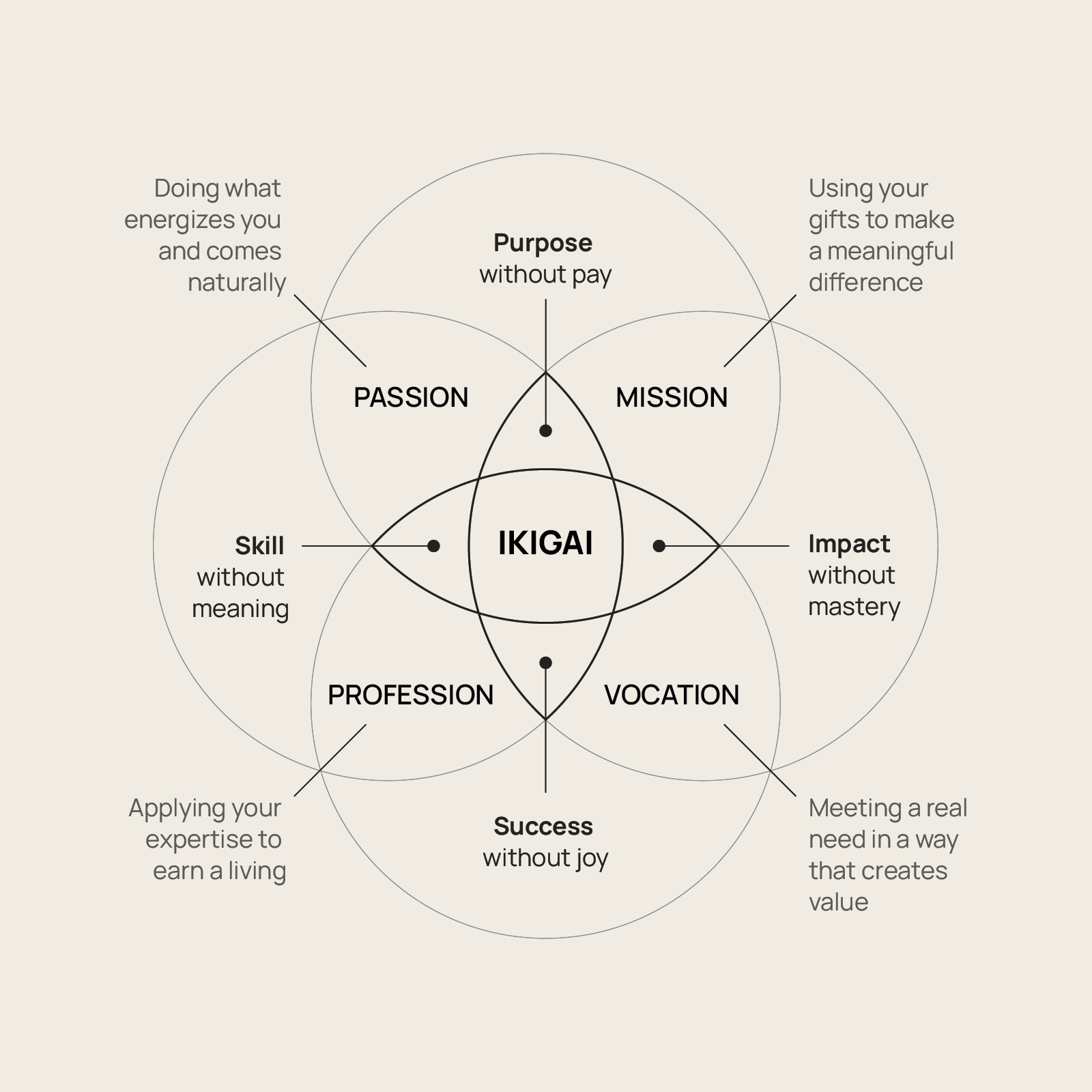 Ikigai - Explanatory Visual Diagram