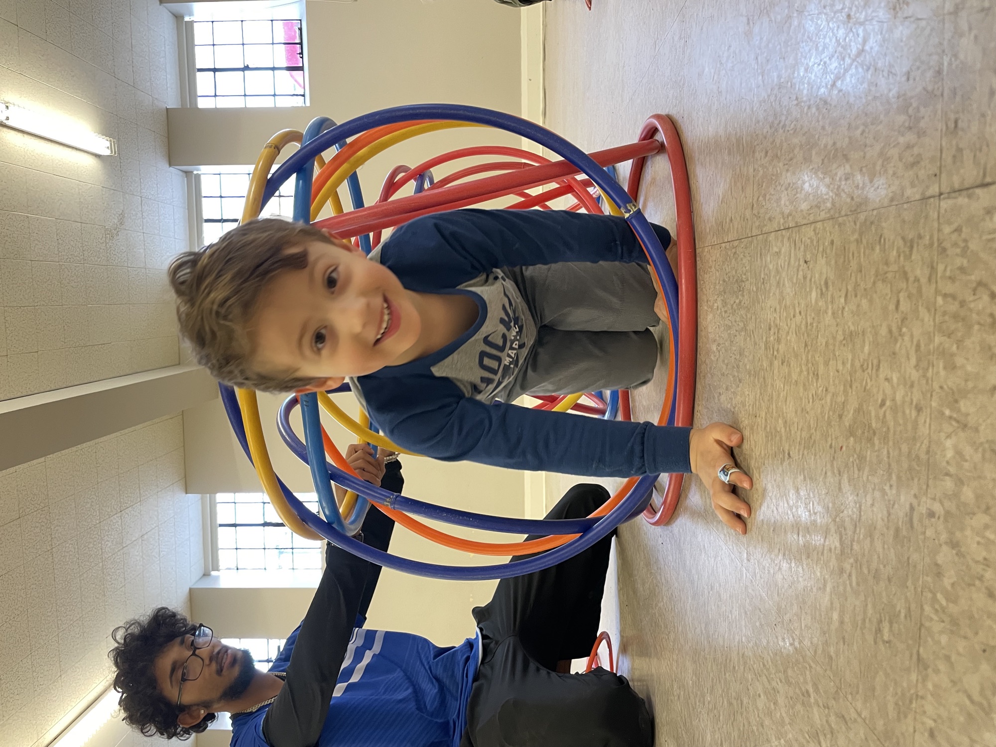 Children playing with hoops