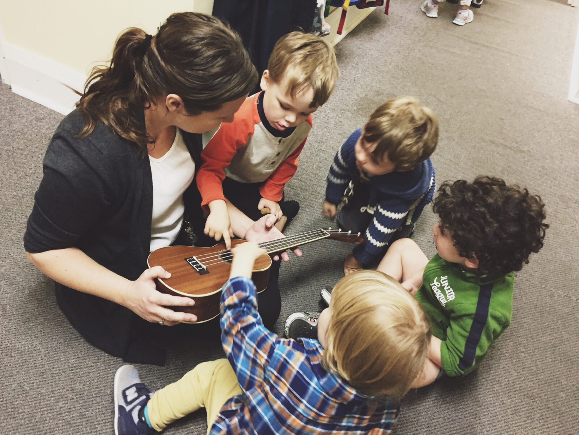 A ukulele group session