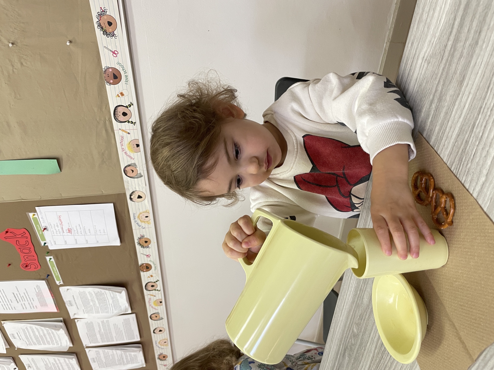 The snack table set for the class