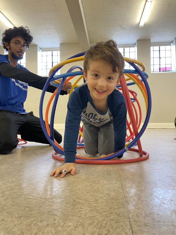 Children playing with hoops