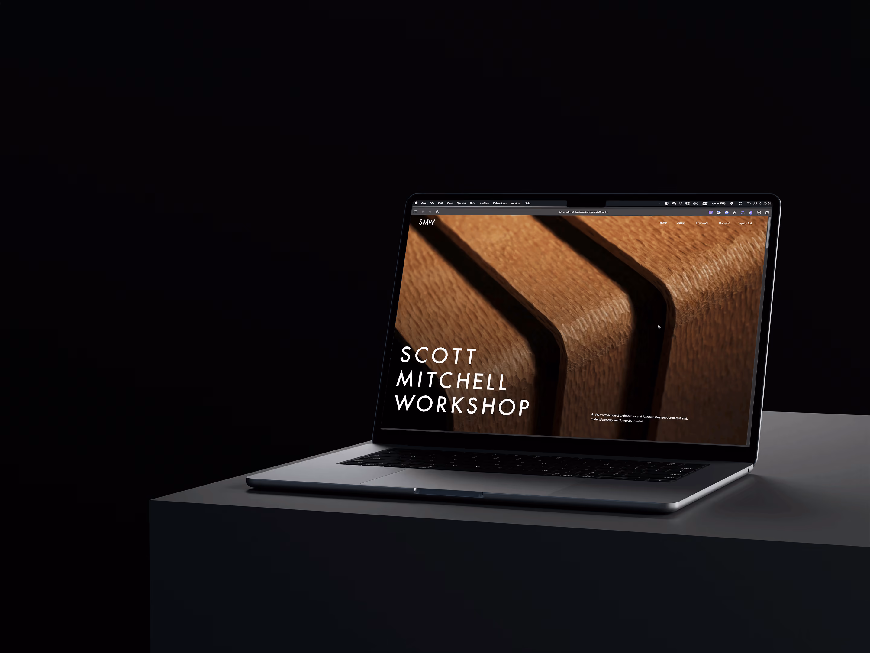 Scott Mitchell Workshop website hero section.